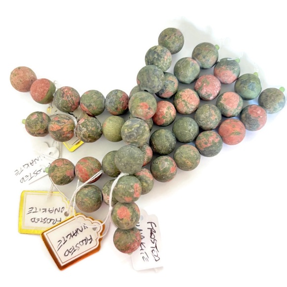 As Low As $2 10mm Frosted Unakite Round Beads (9) - Picture 2 of 2